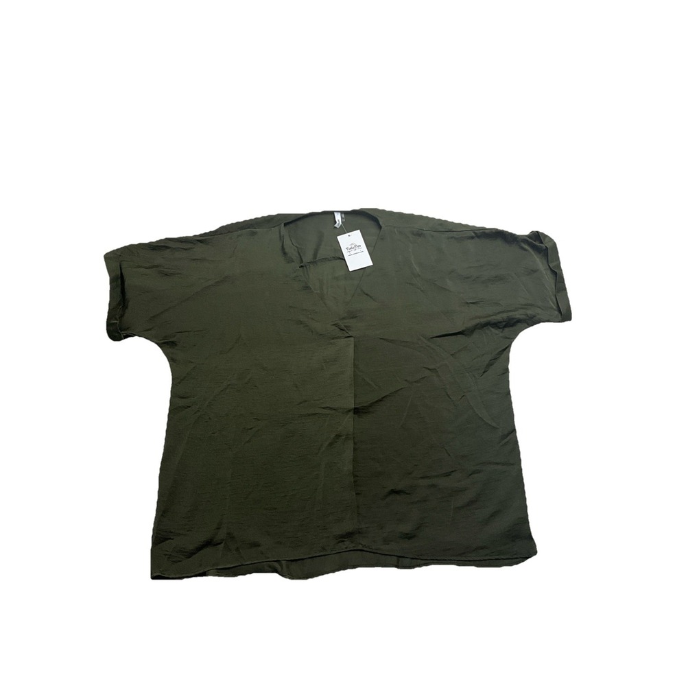 Nola Boo Glam Womens Green Short Sleeve Shirt Size Large